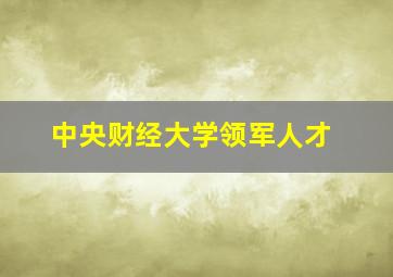 中央财经大学领军人才