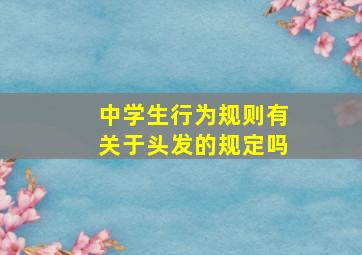 中学生行为规则有关于头发的规定吗