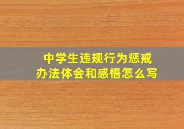 中学生违规行为惩戒办法体会和感悟怎么写