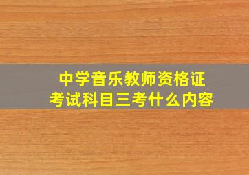 中学音乐教师资格证考试科目三考什么内容