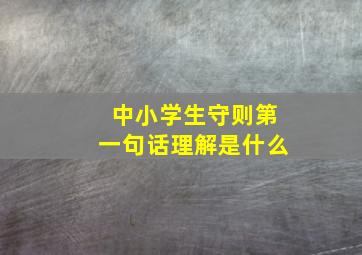 中小学生守则第一句话理解是什么