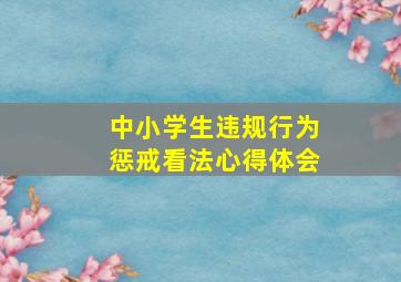 中小学生违规行为惩戒看法心得体会