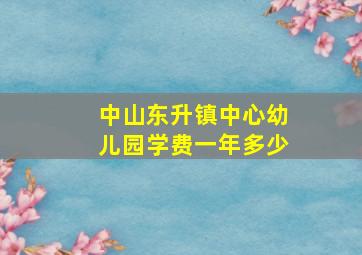 中山东升镇中心幼儿园学费一年多少