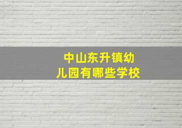 中山东升镇幼儿园有哪些学校