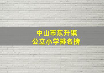 中山市东升镇公立小学排名榜