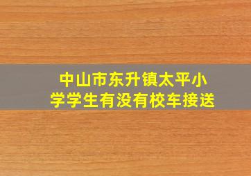 中山市东升镇太平小学学生有没有校车接送