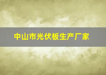 中山市光伏板生产厂家