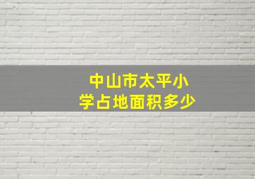 中山市太平小学占地面积多少