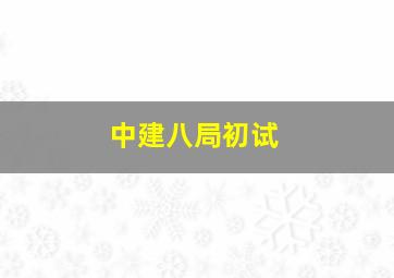 中建八局初试