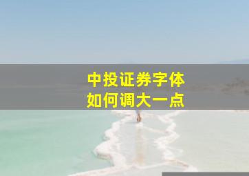 中投证券字体如何调大一点