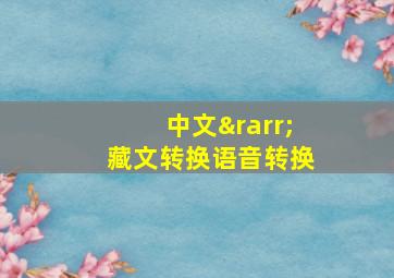 中文→藏文转换语音转换