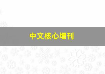 中文核心增刊