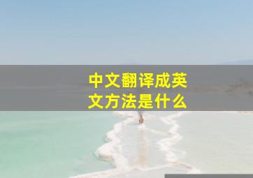 中文翻译成英文方法是什么