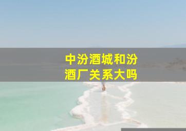 中汾酒城和汾酒厂关系大吗