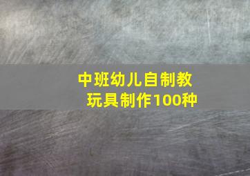 中班幼儿自制教玩具制作100种