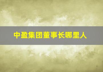 中盈集团董事长哪里人