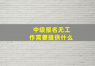 中级报名无工作需要提供什么