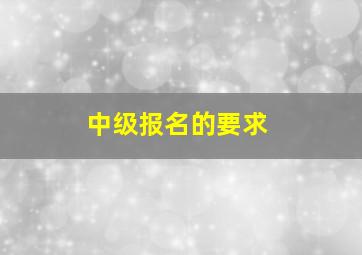 中级报名的要求