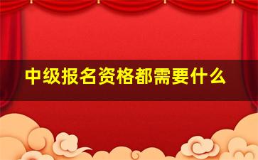 中级报名资格都需要什么