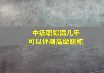 中级职称满几年可以评副高级职称