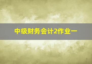 中级财务会计2作业一