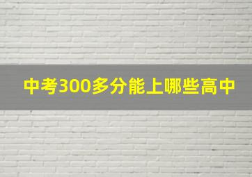 中考300多分能上哪些高中