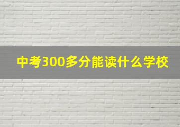 中考300多分能读什么学校