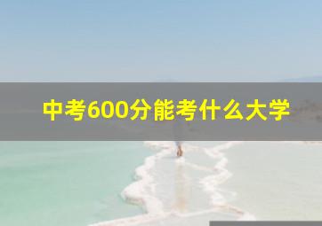 中考600分能考什么大学