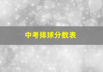 中考排球分数表