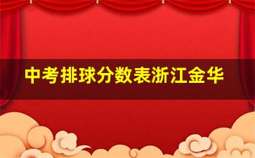 中考排球分数表浙江金华