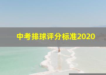 中考排球评分标准2020