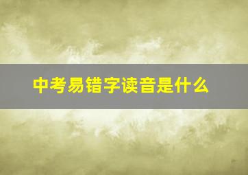 中考易错字读音是什么