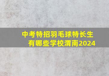 中考特招羽毛球特长生有哪些学校渭南2024