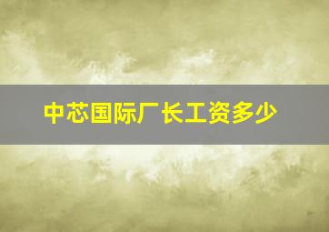 中芯国际厂长工资多少