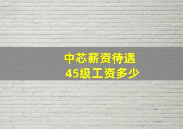 中芯薪资待遇45级工资多少