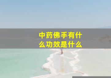 中药佛手有什么功效是什么