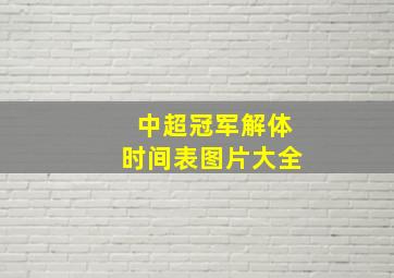 中超冠军解体时间表图片大全