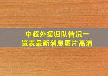 中超外援归队情况一览表最新消息图片高清