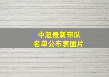 中超最新球队名单公布表图片