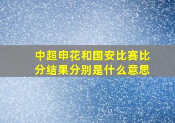 中超申花和国安比赛比分结果分别是什么意思