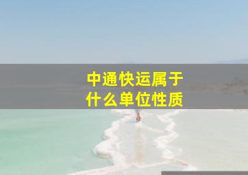 中通快运属于什么单位性质