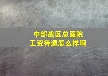 中部战区总医院工资待遇怎么样啊