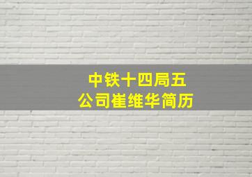 中铁十四局五公司崔维华简历