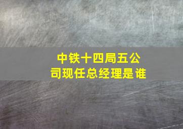 中铁十四局五公司现任总经理是谁