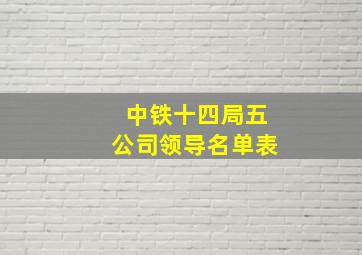 中铁十四局五公司领导名单表