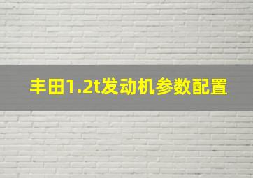 丰田1.2t发动机参数配置