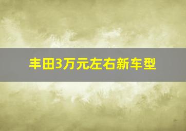 丰田3万元左右新车型