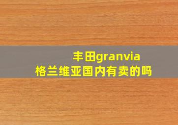 丰田granvia格兰维亚国内有卖的吗