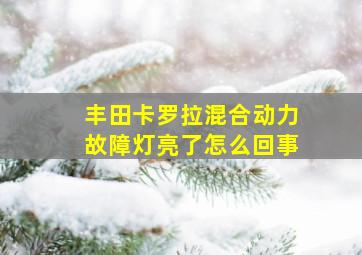 丰田卡罗拉混合动力故障灯亮了怎么回事