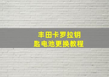 丰田卡罗拉钥匙电池更换教程